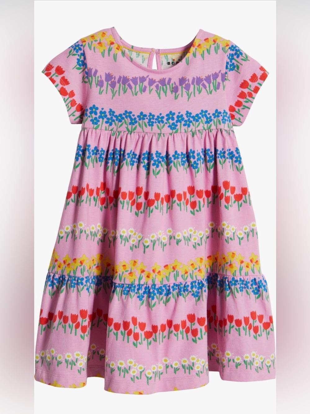 Mini Boden Ariel Twirly Jersey Dress Pink Floral Stripe Print Pockets 9-10Y